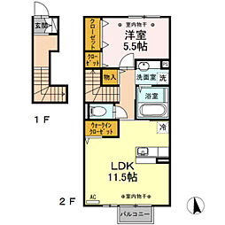 Royal西荒屋 1LDKの間取図画像