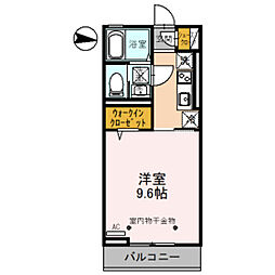 ライラック 1Kの間取図画像