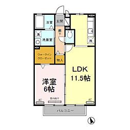 リビングタウン下新北町 1LDKの間取図画像