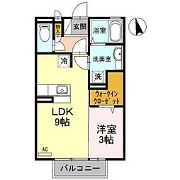 モナリエ大泉 1LDKの間取図画像
