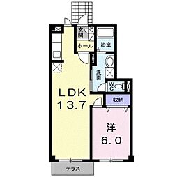 プラム21 1LDKの間取図画像