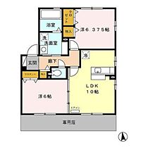 グラン・フィールド D101 ｜ 富山県富山市藤木（賃貸アパート2LDK・1階・55.44㎡） その2