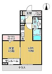 MiraieLusso 1LDKの間取図画像