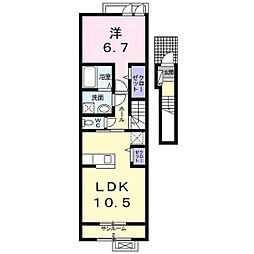 ヴィラノールI 1LDKの間取図画像