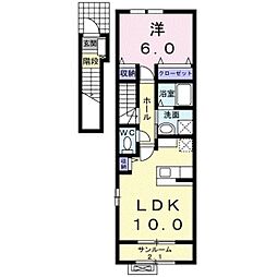 アンジュプレール 1LDKの間取図画像