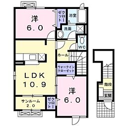 メイク・レジェンドC 2LDKの間取図画像