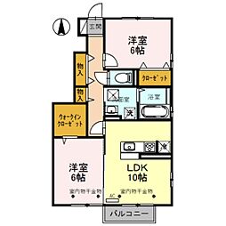 ボナールみなみ 2LDKの間取図画像
