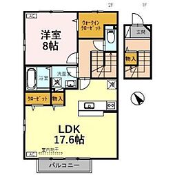 リビングタウン松若町B 1LDKの間取図画像
