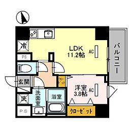Casa大手町 1LDKの間取図画像