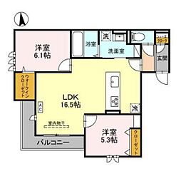 コートドール 2LDKの間取図画像