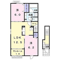 アールスメール2 2LDKの間取図画像