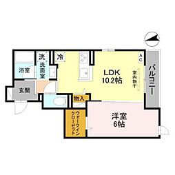 D-Grande新根塚町W 1LDKの間取図画像