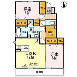 パティオ 2LDKの間取図画像