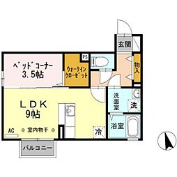 D-room速星 1LDKの間取図画像