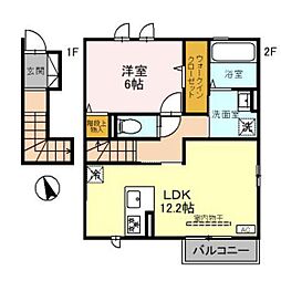 D-room　MK 2階1LDKの間取り