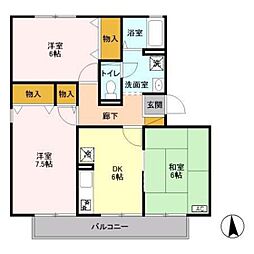 ハイカムール・アイ 3DKの間取図画像