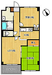 ベルオーク大野 2LDKの間取図画像