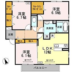 クオーレA 3LDKの間取図画像