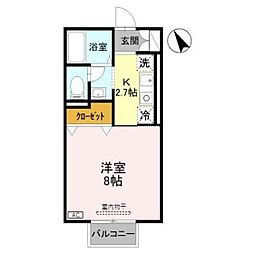 ストリームハイツ 1Kの間取図画像