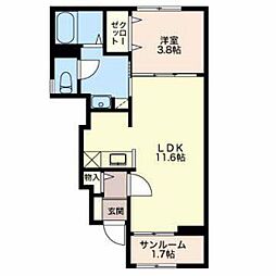 コンフィアンスラウム3 1LDKの間取図画像