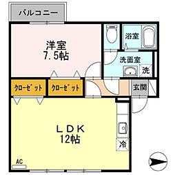 コーポコスモス 1LDKの間取図画像