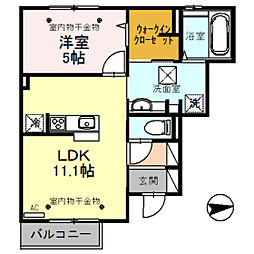 D-roomルナ 1LDKの間取図画像