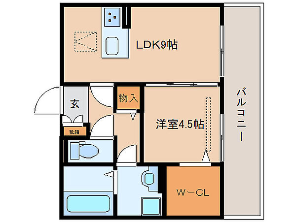 シュエット ｜奈良県奈良市大安寺6丁目(賃貸アパート1LDK・1階・40.05㎡)の写真 その2