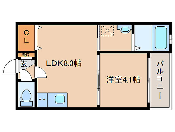 Speciale杉ヶ町 105｜奈良県奈良市杉ヶ町(賃貸アパート1LDK・1階・30.01㎡)の写真 その2