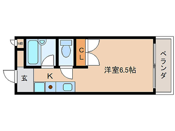 カレッジハウス 203｜奈良県奈良市北川端町(賃貸マンション1R・2階・22.91㎡)の写真 その2
