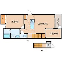 レガーメII 203 ｜ 京都府木津川市城山台6丁目（賃貸アパート2LDK・2階・49.21㎡） その2