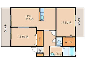 奈良県奈良市南京終町7丁目（賃貸アパート2LDK・1階・57.93㎡） その2