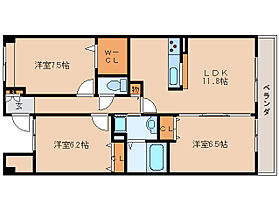 奈良県奈良市青野町1丁目（賃貸マンション3LDK・4階・72.97㎡） その2