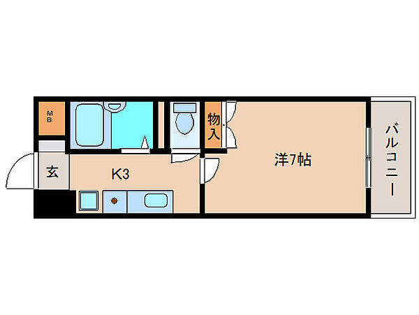 グレイスフローラ富雄 ｜奈良県奈良市富雄北3丁目(賃貸マンション1K・1階・22.50㎡)の写真 その2