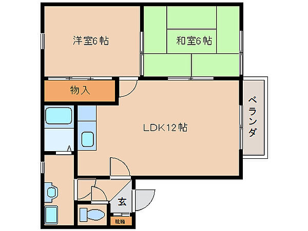 アーデル八木 206｜奈良県橿原市木原町(賃貸アパート2LDK・2階・52.00㎡)の写真 その2