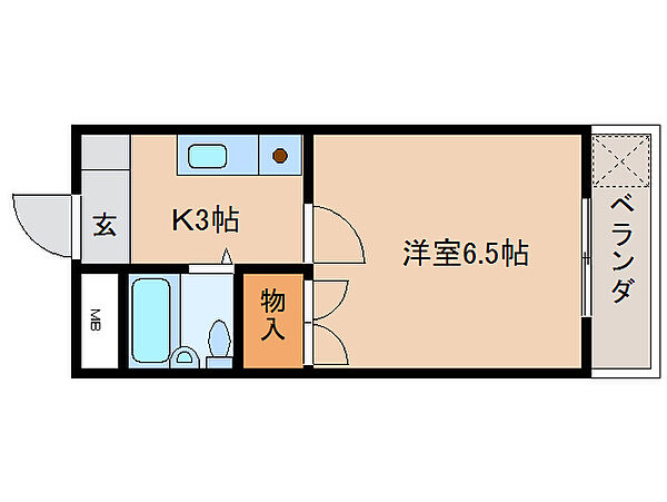 奈良県橿原市中曽司町(賃貸マンション1K・2階・22.00㎡)の写真 その2