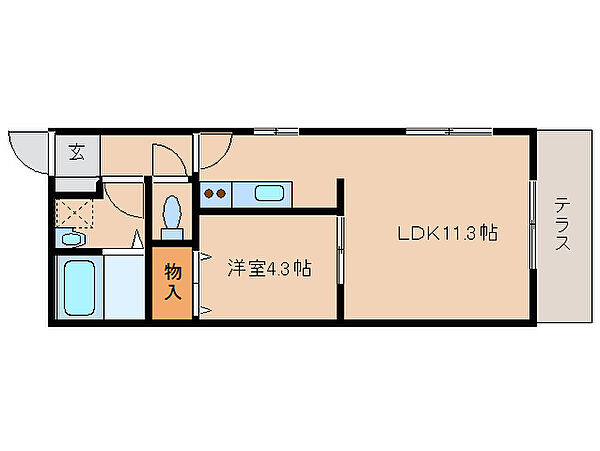 グレイス田原本 101｜奈良県磯城郡田原本町大字秦庄(賃貸アパート1LDK・1階・37.26㎡)の写真 その2