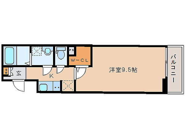 奈良県橿原市常盤町(賃貸アパート1K・3階・30.42㎡)の写真 その2