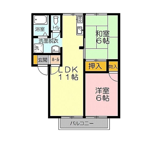 フレグランスヤスダＣ棟 207｜鳥取県米子市皆生5丁目(賃貸アパート2LDK・2階・50.20㎡)の写真 その2