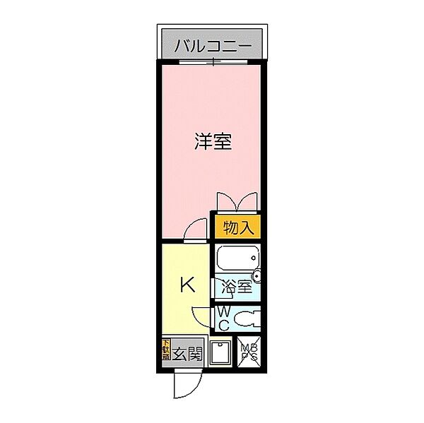 三記マンション灘 206｜鳥取県米子市灘町3丁目(賃貸マンション1K・2階・25.52㎡)の写真 その2