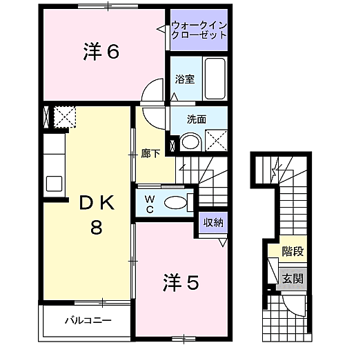 ブライト　スクエア　II 202｜鳥取県境港市湊町(賃貸アパート2DK・2階・49.86㎡)の写真 その2