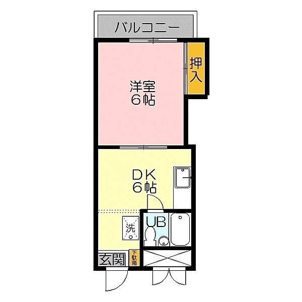 沢屋コーポ 207｜鳥取県米子市尾高町(賃貸マンション1DK・2階・30.00㎡)の写真 その2