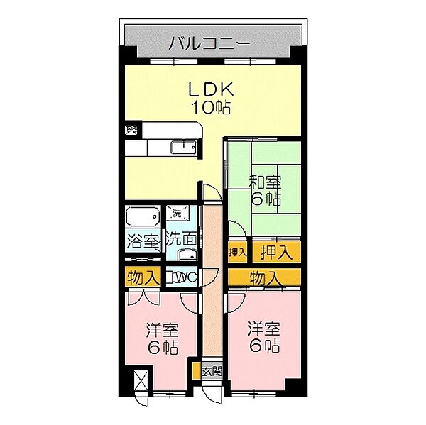 リバーコート 3-B｜鳥取県米子市東町(賃貸マンション3LDK・3階・78.00㎡)の写真 その2