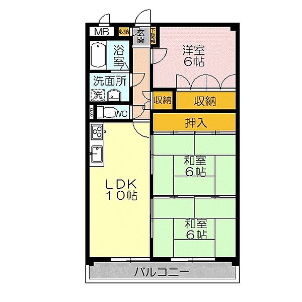 エステートサンフレッシュ 502｜鳥取県米子市米原1丁目(賃貸マンション3LDK・5階・78.06㎡)の写真 その2