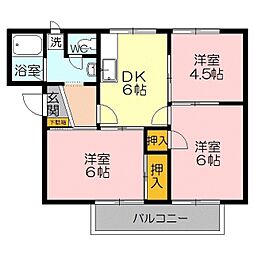 エスポワールワン 1階3DKの間取り