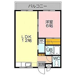 レックタウン　アネシスIII 1階1LDKの間取り