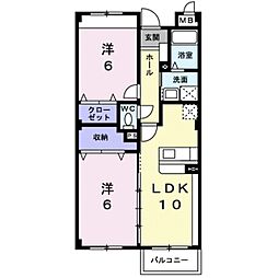 プレ・オリゾン 2LDKの間取図画像