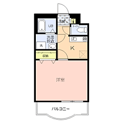 スカイマンションＤ 501 5階1Kの間取り