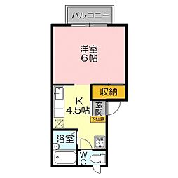 レックス 1Kの間取図画像