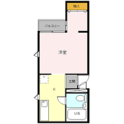 メゾンドサフラン ワンルームの間取図画像