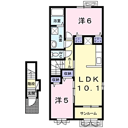 ラ・ヴェリタ 2LDKの間取図画像